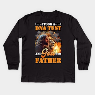 I Took A Dna Test And God Is My Father Kids Long Sleeve T-Shirt